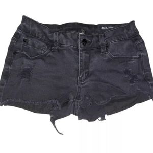 Litz S Jean Denim Shorts Black Distressed Woman Daisy Duke Cutoff ripped short